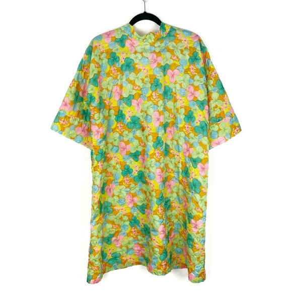 Womens Floral Lightweight Robe Groovy Handmade Bows and Buttons Medium - Picture 6 of 10